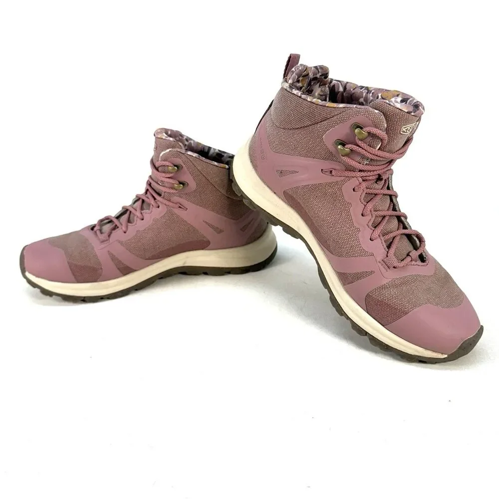 KEEN Terradora II Hiking Boots Women 7.5 Waterproof Mid-Top Nostalgia Rose Birch